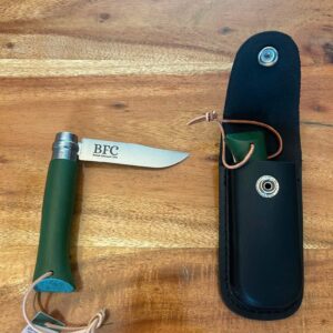 BFC Engraved Opinel Knife & Sheath